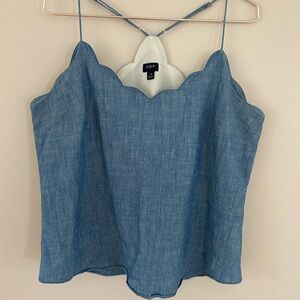 Jcrew Factory chambray scalloped cami size 14